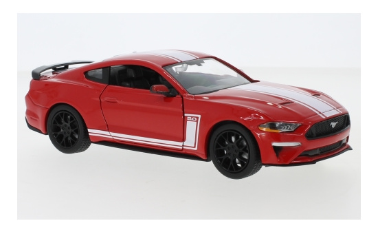 Motormax 73787 Ford Mustang GT, rot/weiss, 2018 1:24