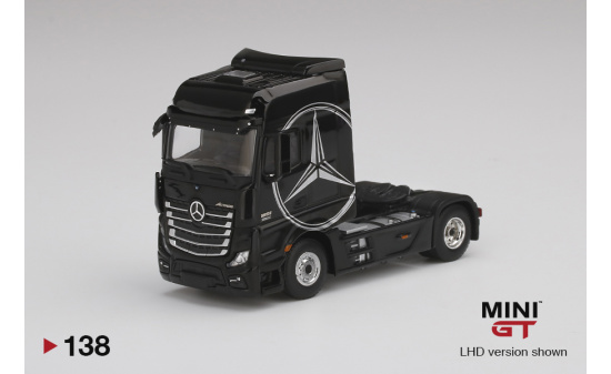 Mini GT MGT00138-L Mercedes-Benz Actros  Black w/ Silver Mercedes Logo (LHD) 1:64