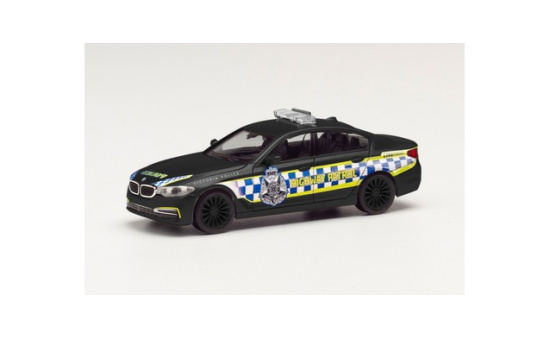 Herpa 096089 BMW 5er Limousine Victorian Highway Police, schwarz - Vorbestellung 1:87