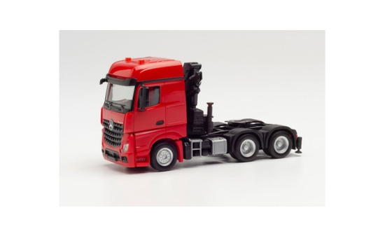 Herpa 313315 Mercedes-Benz Arocs 6x4 Zugmaschine mit Ladekran, rot - Vorbestellung 1:87