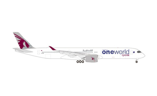 Herpa 535144 Qatar Airways Airbus A350-1000 OneWorld A7-ANE 1:500
