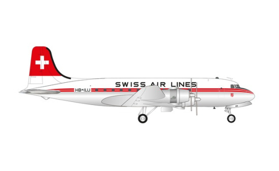 Herpa 571357 Swiss Air Lines Douglas DC-4 HB-ILU Unterwalden 1:200