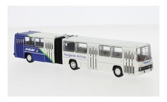 Brekina 59712 Ikarus 280.02 Gelenkbus, weiss/dunkelblau, Malev (H), 1985 1:87