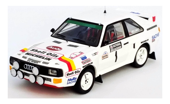Trofeu RRUK54 Audi Sport quattro, No.1, Shell Oils, National Breakdown Rally, H.Mikkola/A.Hertz, 1986 1:43