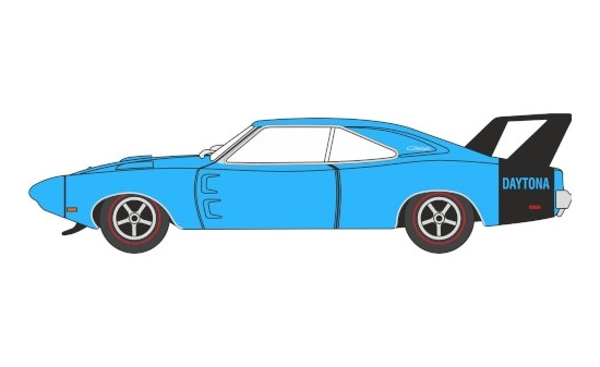 Oxford 87DD69004 Dodge Charger Daytona, blau/schwarz, 1969 1:87