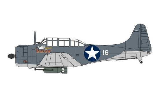 Oxford AC110 Douglas Dauntless SBD-4, U.S. Air Force, VMSB-233 Sister, Guadalcanal, 1943 1:72