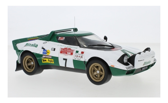 IXO 18RMC061C Lancia Stratos HF, No.7,  Alitalia, Rallye WM, Rally San Remo, R.Pinto/A.Bernacchini, 1975 1:18