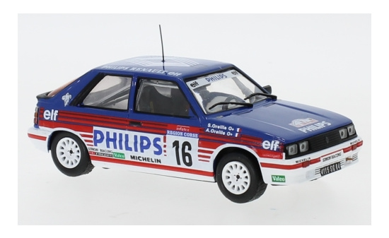 IXO RAC312 Renault 11 Turbo, No.16, Philips, Rallye WM, Tour de Corse, A.Oreille/S.Oreille, 1987 1:43