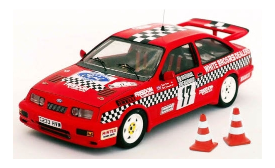 Trofeu RRUK56 Ford Sierra RS Cosworth, RHD, No.17, National Breakdown Rally, mit Pylonen, R.Stoneman/P.Davis, 1987 1:43