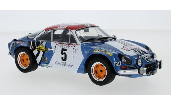 IXO 18RMC062C Alpine Renault A110, No.5, Tour de Corse, J.F.Piot/J.De Alexandris, 1973 1:18