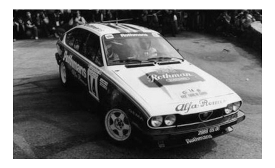IXO RAC318 Alfa Romeo GTV6, No.14, Rothmans, Rallye WM, Tour de Corse, Y.Loubet/J-M.Andrie, 1986 1:43