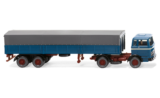 Wiking 051405 Pritschensattelzug (MB) - azurblau 1:87