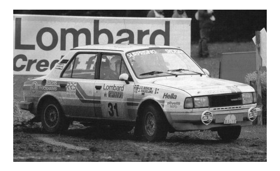 IXO RAC351 Skoda 130 L, No.31, Rallye WM, RAC Rallye, J.Haugland/J.-O-Bohlin, 1987 1:43