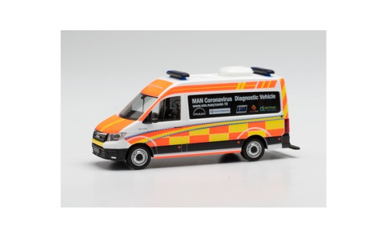 Herpa 944434 MAN TGE Halbbus HD Coronavirus Diagnostic 1:87