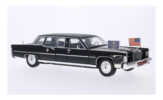 Lucky Die Cast 24068BLACK Lincoln Continental Reagan Car, schwarz, 1972 1:24