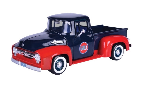 Motormax MOM79647 Ford F-100 Pick Up - dunkelblau , rot - Gulf 1:24