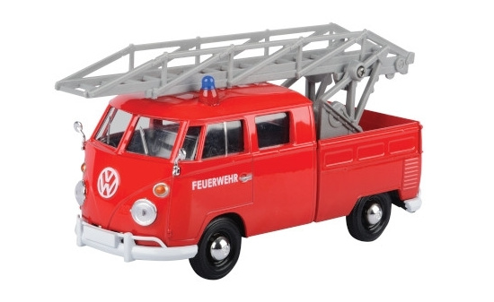 Motormax 79584 VW T1 Leiterwagen, rot, Feuerwehr 1:24