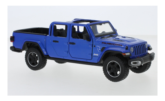 Motormax 79370BLUE Jeep Gladiator Rubicon, metallic-blau, geöffnetes Verdeck, Maßstab 1:27, 2021 1:24