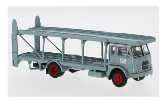 Brekina 95843 Fiat 642 Autotransporter, blaugraue Spedition, Türnummer 58, 1962 1:87