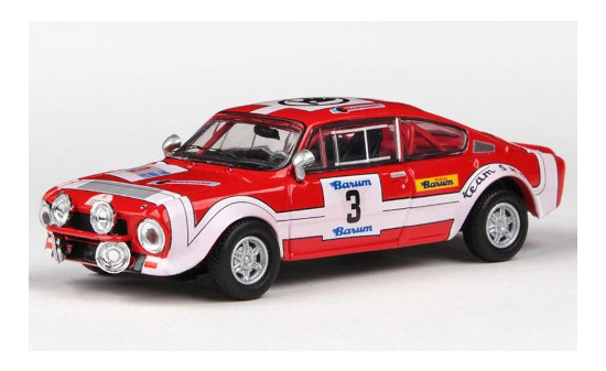 Abrex 143XABS-502TD Skoda 200RS, No.3, Team Skoda, Barum Rally, J.Sedivy/J.Janecek, 1974 1:43