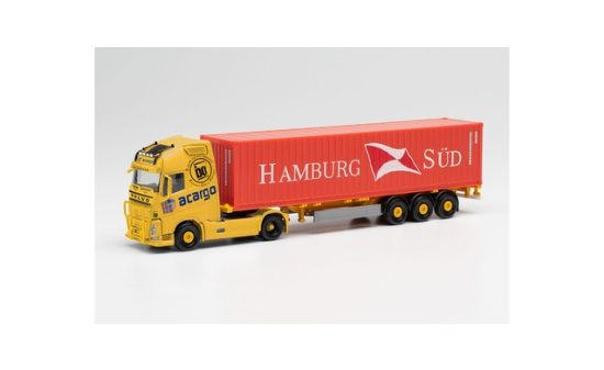 Herpa 313803 Volvo FH Gl. XL Container-Sattelzug acargo / Hamburg Süd 1:87