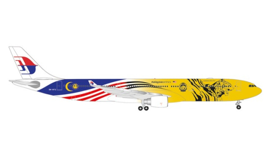 Herpa 535359 Malaysia Airlines Airbus A330-300 Harimau Malaya 9M-MTG - Vorbestellung 1:500