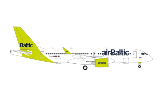 Herpa 562751 airBaltic Airbus A220-300 - new livery 100th A220 YL-AAU 1:400
