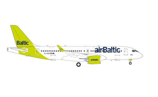 Herpa 571487 airBaltic Airbus A220-300 - new livery 100th A220 YL-AAU - Vorbestellung 1:200