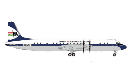 Herpa 571531 Malév Hungarian Airlines Ilyushin IL-18 (late colors) HA-MOF 1:200