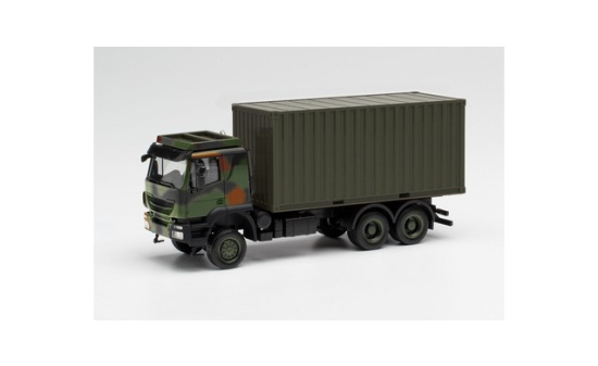 Herpa 746793 Iveco Trakker 6x6 mit 20 ft. Container Flecktarndesign Bundeswehr 1:87