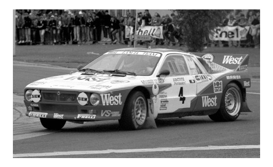 IXO RAC338 Lancia 037 Rally Evo 2, No.4, West, Rally Ypern, A.Zanussi/S.Cresto, 1985 1:43
