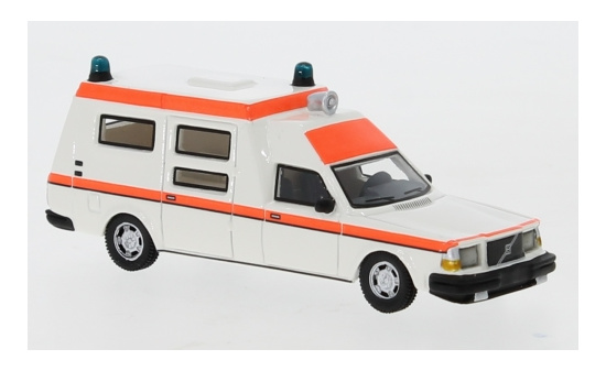 BoS-Models 87716 Volvo 265 Ambulanz, weiss/hellorange, DDR, 1985 1:87