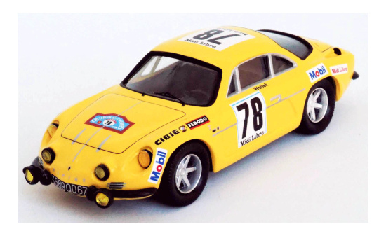 Trofeu RRFR25 Alpine Renault A110, No.78, Midi Libre, Criterium des Cevennes, B.Wollek/M.Grandrive, 1969 1:43