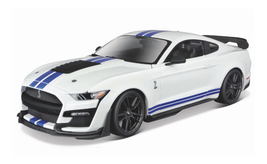 Maisto 31452WHITE Ford Mustang Shelby GT500, weiss/blau, 2020 1:18