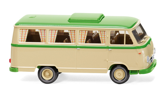 Wiking 027044 Borgward Campingbus B611 - elfenbeinbeige/gelbgrün 1:87