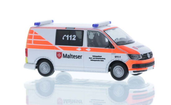 Rietze 53722 Volkswagen T6 Malteser Aalen, 1:87 1:87