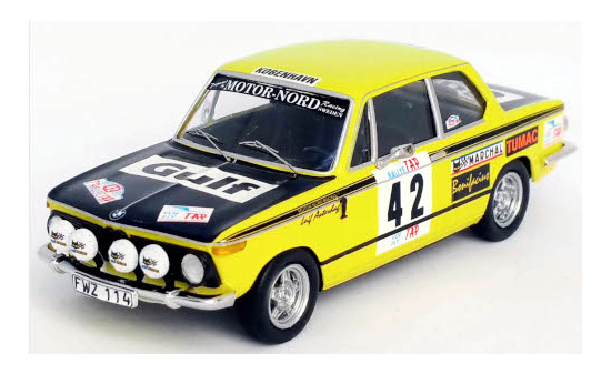 Trofeu RRAL107 BMW 2002, No.42, Motor-Nord Racing, Gulf, Rallye WM, Rally Portugal, L.Asterhag/A.Gullberg, 1973 1:43