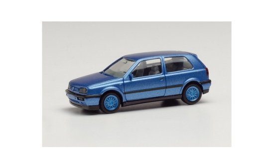 Herpa 034074-002 VW Golf III VR6 blaumetallic, Felgen blau 1:87