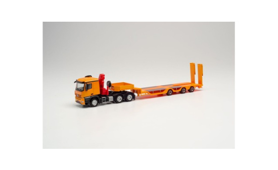 Herpa 313933 Mercedes-Benz Arocs Classic 6×4 mit Ladekran Allrounder-Sattelzug, kommunalorange 1:87