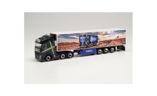 Herpa 314145 Volvo FH Gl. XL 6×2 Kühlkoffer-Sattelzug 