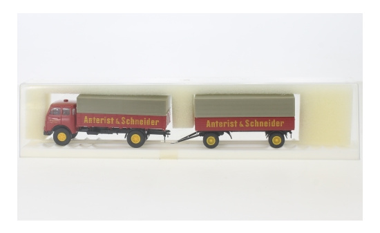 Brekina 97812 MAN 10.212 F PP-Zug--Archivmodell aus 90er-Jahren--, Anterist & Schneider, 1960 1:87
