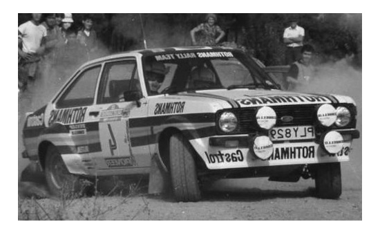 IXO 24RAL008A Ford Escort MkII RS 1800, No.4, Rothmans, Rallye WM, Rally San Remo, A.Vatanen/D.Richards, 1980 1:24