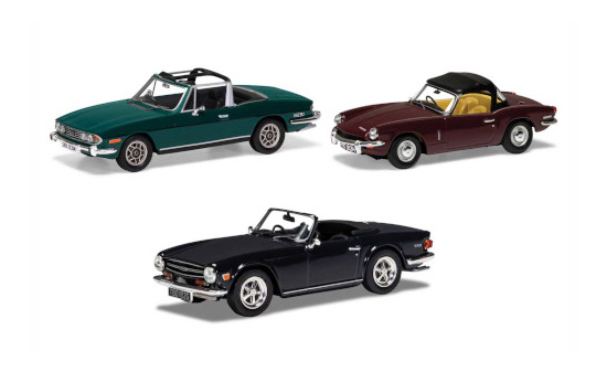 Vanguards TC00004 Triumph 3er-Set: Sporting Collection, RHD, je 1x Stag, Spitfire und TR6 in Sonderverpackung 1:43