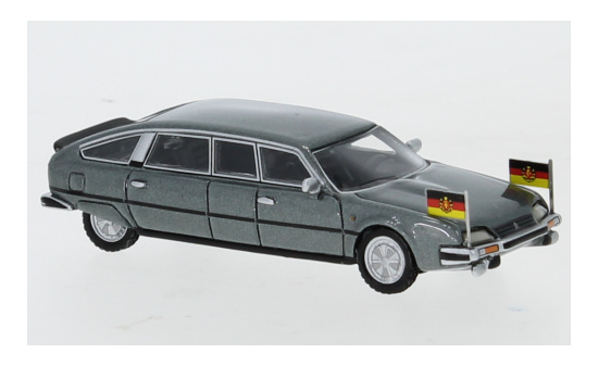 BoS-Models 87760 Citroen CX Nilsson, metallic-grau, DDR-Staatslimousine mit Standarten, 1985 1:87