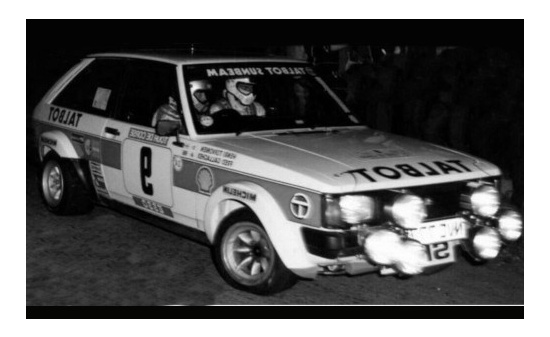 IXO RAC370B Talbot Sunbeam Lotus, No.9, Talbot Sport, Rallye WM, Tour de Corse, H.Toivonen/F.Gallagher, 1981 1:43