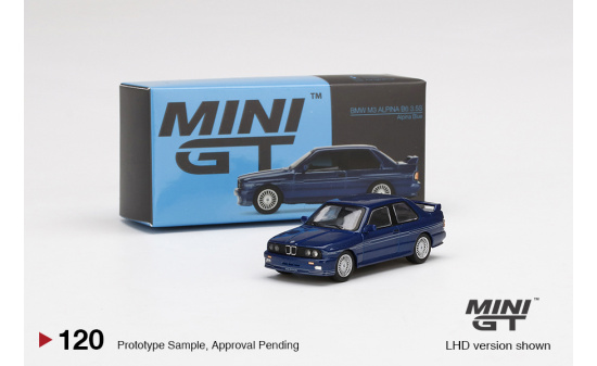 Mini GT MGT00120-L BMW M3 (E30) ALPINA B6 3.5S Alpina Blue (LHD) 1:64
