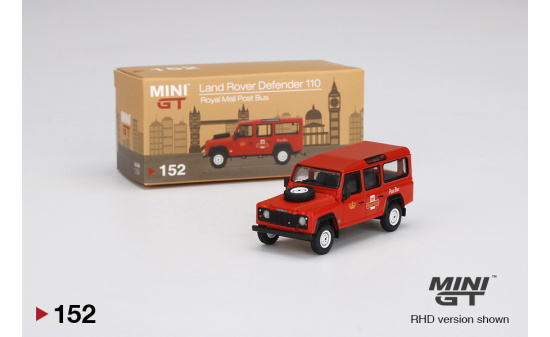 Mini GT MGT00152-R Land Rover Defender 110 UK Royal Mail Post Bus (RHD) 1:64