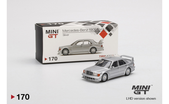 Mini GT MGT00170-L Mercedes-Benz 190E 2.5-16 Evolution II DTM  Silver (LHD) 1:64