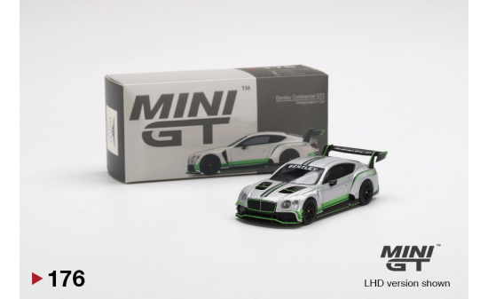 Mini GT MGT00176-R Bentley Continental GT3 2018 Presentation Car (RHD) 1:64