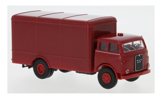 Brekina 78377 MAN 10.212 F Koffer, dunkelrot/rot, 1960 1:87